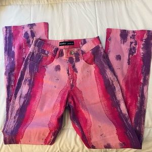 Y2K Pink & Purple Highwaisted Flare Jeans Revolt